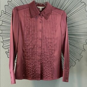 St. John Vintage Silk Button Up Shirt Dusty Rose Pink NWOT Size 2
